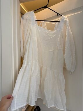 Lush White Ruffle-Strap Sundress